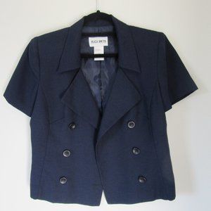 Vintage Plaza South Navy Blue Short Sleeved Women's Blazer